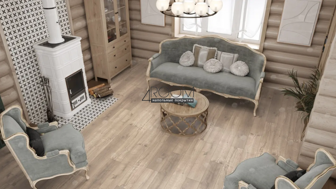 Каменно-полимерная замковая SPC плитка Alpine Floor Натуральное дерево (Real Wood), Натуральный первозданный дуб ECO 2-5 MC, 1220х183мм, 6/0,5мм, 43 класс