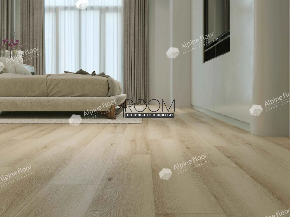 Каменно-полимерная замковая SPC плитка Alpine Floor Натуральное дерево (Real Wood), Сомерсетский дуб Самерсет ЕСО 2-11 MC, 1220х183мм, 6/0,5мм, 43 класс