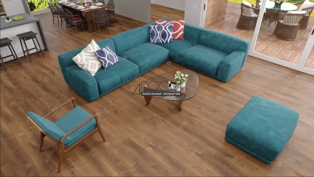 Каменно-полимерная замковая SPC плитка Alpine Floor Премиальный XL (Premium XL), Дуб Насыщенный ABA ECO 7-7 MC, 1524х180мм, 8/0,5мм, 43 класс