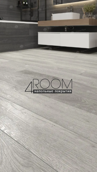 Каменно-полимерная замковая SPC плитка Alpine Floor Премиальный XL (Premium XL), Дуб платина ABA ECO 7-14 MC, 1524х180мм, 8/0,5мм, 43 класс