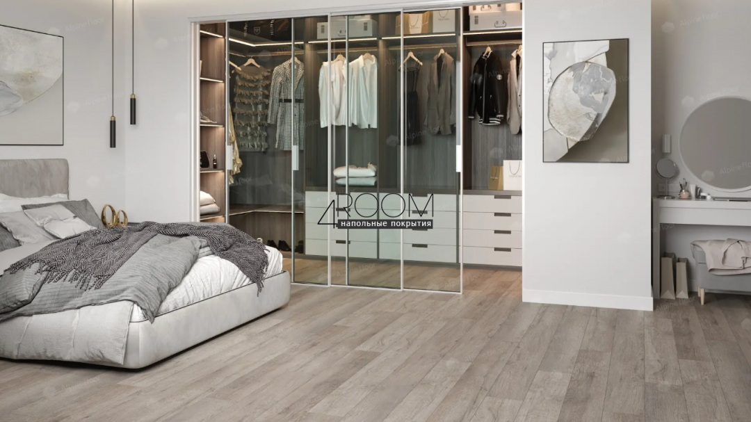 Каменно-полимерная замковая SPC плитка Alpine Floor Премиальный XL (Premium XL), Дуб состаренный ABA ECO 7-15 MC, 1524х180мм, 8/0,5мм, 43 класс