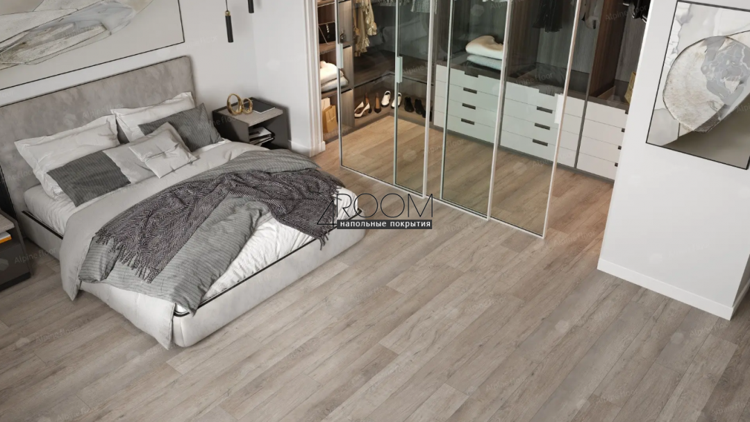 Каменно-полимерная замковая SPC плитка Alpine Floor Премиальный XL (Premium XL), Дуб состаренный ABA ECO 7-15 MC, 1524х180мм, 8/0,5мм, 43 класс