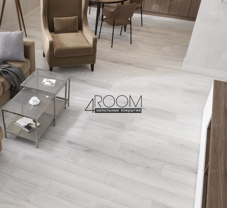 Каменно-полимерная замковая SPC плитка Alpine Floor Премиальный XL (Premium XL), Дуб морская пена ABA ECO 7-21 MC, 1220х183мм, 8/0,5мм, 43 класс