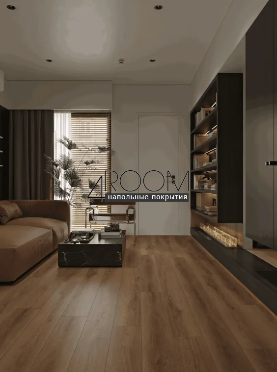 Каменно-полимерная замковая SPC плитка Alpine Floor Премиальный XL (Premium XL), Дуб Табачный ABA ECO 7-34 MC, 1524х180х8/0,5мм, 43 класс