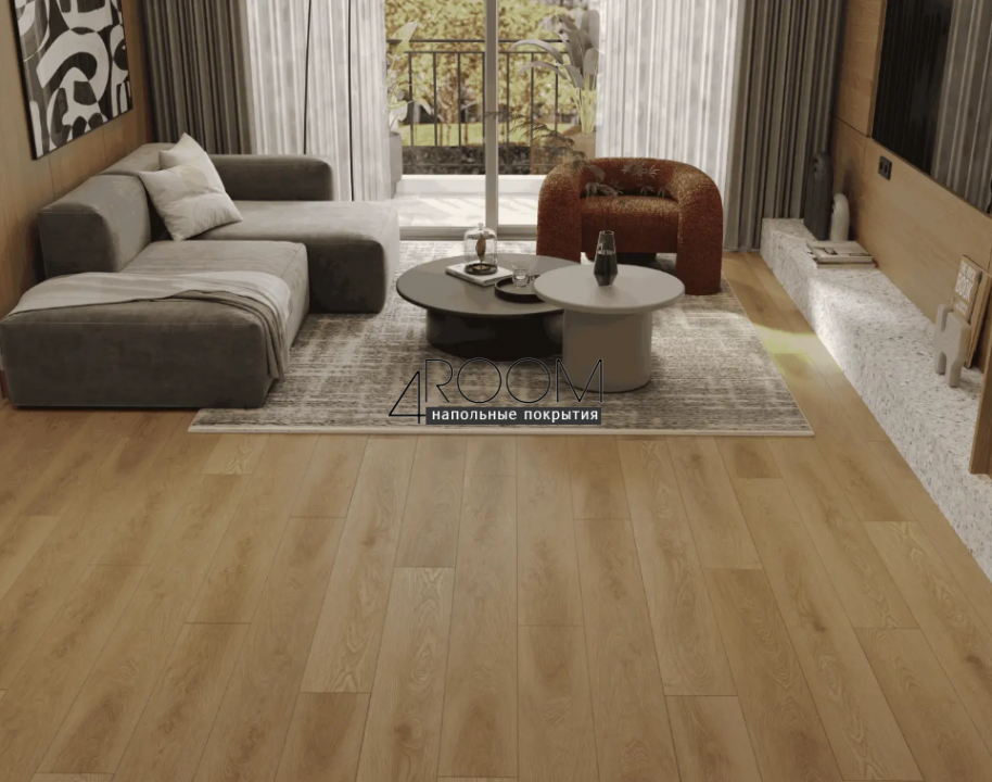 Каменно-полимерная замковая SPC плитка Alpine Floor Премиальный XL (Premium XL), Дуб Льняной ABA ECO 7-36 MC, 1524х180х8/0,5мм, 43 класс