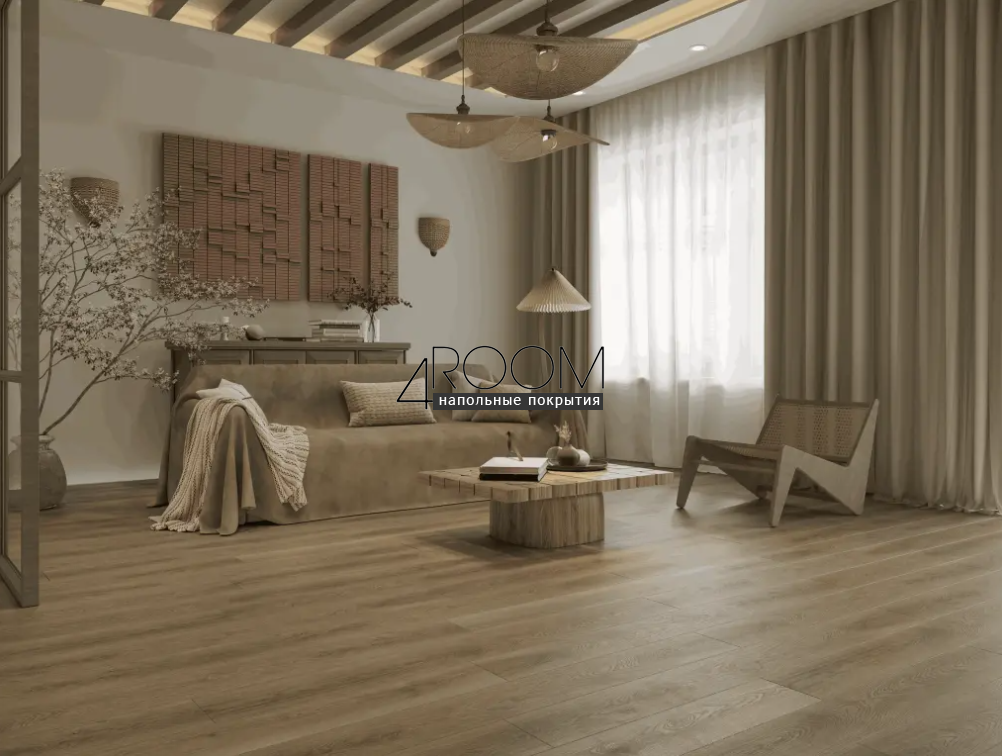 Каменно-полимерная замковая SPC плитка Alpine Floor Премиальный XL (Premium XL), Дуб Соломенный ABA ECO 7-37 MC, 1524х180х8/0,5мм, 43 класс