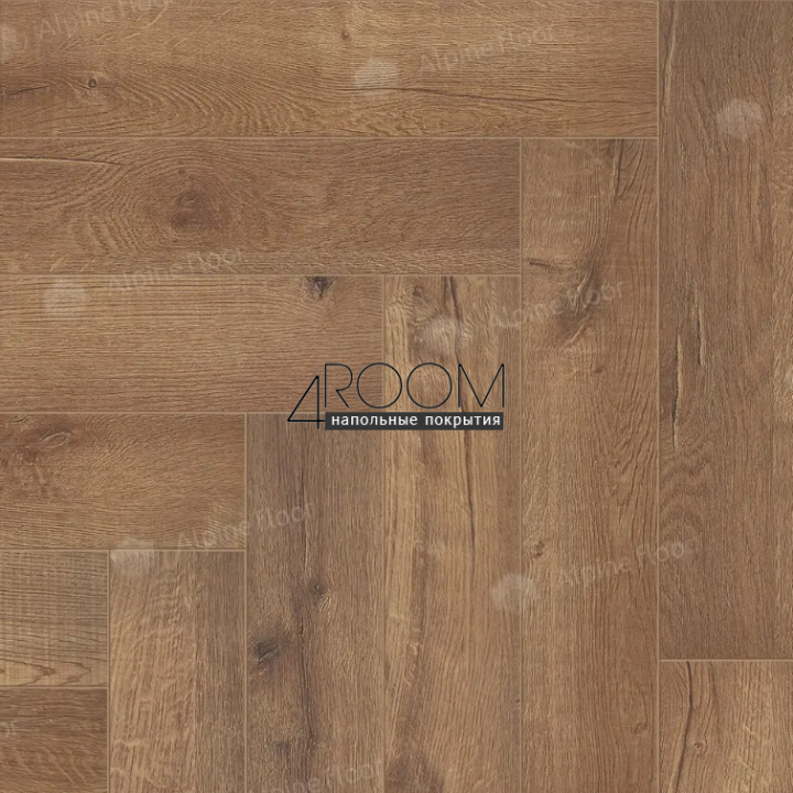 Каменно-полимерная замковая SPC плитка Alpine Floor Изящный паркет (Light Parquet), Королевский дуб Royal ЕСО 13-2 MC, 600х125х4/0,5мм, 43 класс