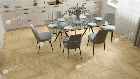 Каменно-полимерная замковая SPC плитка Alpine Floor Изящный паркет (Light Parquet), ДУБ ВАНИЛЬ СЕЛЕКТ ЕСО 13-3 MC, 600х125х4/0,5мм, 43 класс