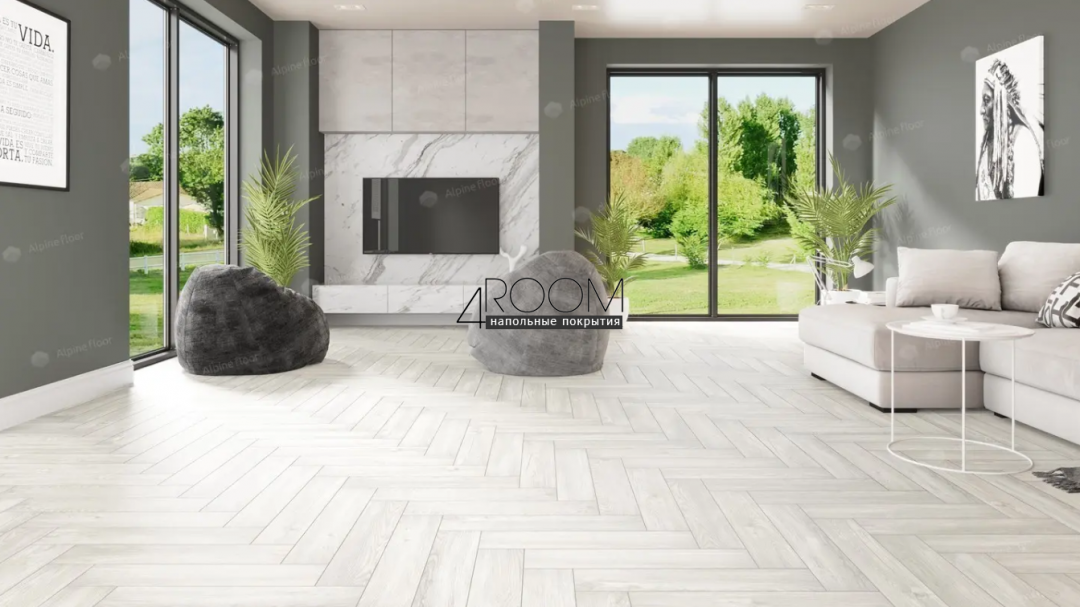 Каменно-полимерная замковая SPC плитка Alpine Floor Изящный паркет (Light Parquet), ДУБ АРКТИК ЕСО 13-4 MC, 600х125х4/0,5мм, 43 класс