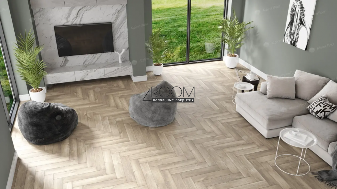 Каменно-полимерная замковая SPC плитка Alpine Floor Изящный паркет (Light Parquet), Натуральный первозданный дуб отбеленный ЕСО 13-5 MC, 600х125х4/0,5мм, 43 класс