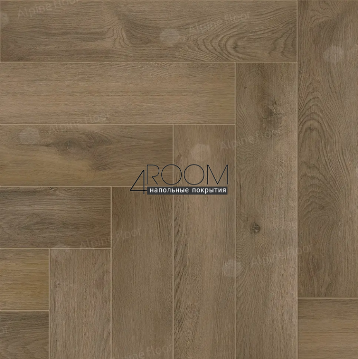 Каменно-полимерная замковая SPC плитка Alpine Floor Изящный паркет (Light Parquet), ДУБ НАСЫЩЕННЫЙ ЕСО 13-7 MC, 600х125х4/0,5мм, 43 класс