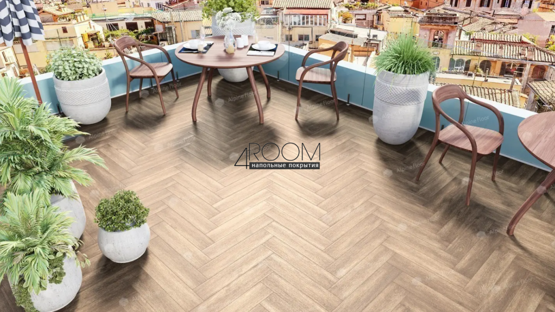 Каменно-полимерная замковая SPC плитка Alpine Floor Изящный паркет (Light Parquet), МАКАДАМИЯ ЕСО 13-10 MC, 600х125х4/0,5мм, 43 класс