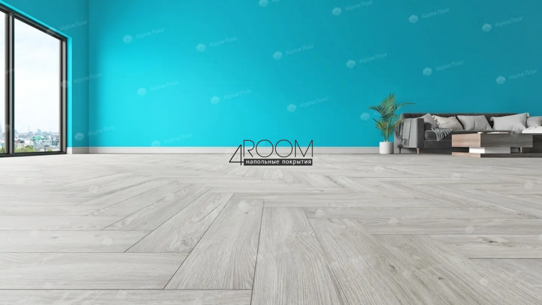 Каменно-полимерная замковая SPC плитка Alpine Floor Изящный паркет (Light Parquet), СНЕЖНЫЙ ЕСО 13-11 MC, 600х125х4/0,5мм, 43 класс