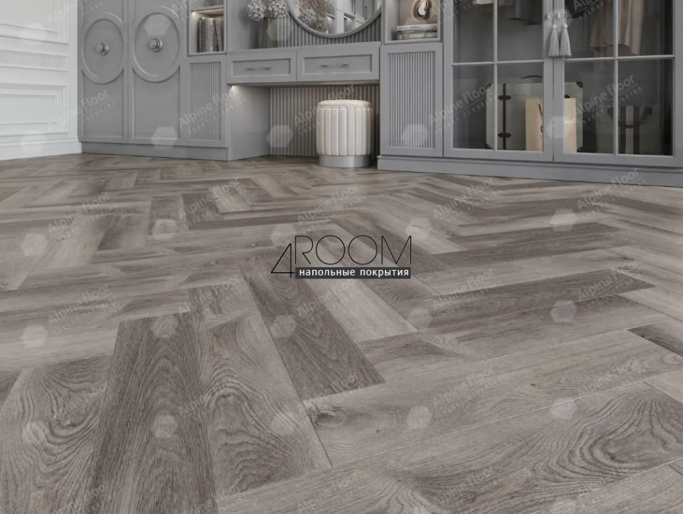 Каменно-полимерная замковая SPC плитка Alpine Floor Изящный паркет (Light Parquet), Дуб Мерга ЕСО 13-13 MC, 600х125х4/0,5мм, 43 класс