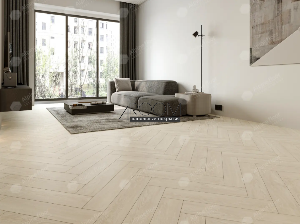 Каменно-полимерная замковая SPC плитка Alpine Floor Изящный паркет (Light Parquet), Дуб Адара ЕСО 13-14 MC, 600х125х4/0,5мм, 43 класс