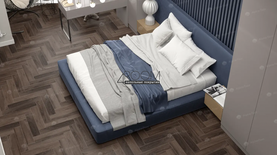 Каменно-полимерная замковая SPC плитка Alpine Floor Изящный паркет (Light Parquet), Дуб Фафнир ЕСО 13-16 MC, 600х125х4/0,5мм, 43 класс