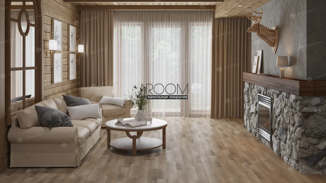 Каменно-полимерная замковая SPC плитка Alpine Floor Изящный паркет (Light Parquet), Дуб Синистра ЕСО 13-17 MC, 600х125х4/0,5мм, 43 класс