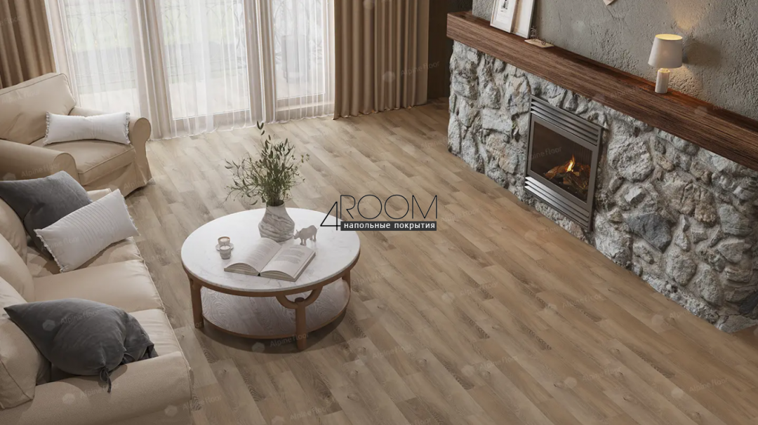 Каменно-полимерная замковая SPC плитка Alpine Floor Изящный паркет (Light Parquet), Дуб Синистра ЕСО 13-17 MC, 600х125х4/0,5мм, 43 класс