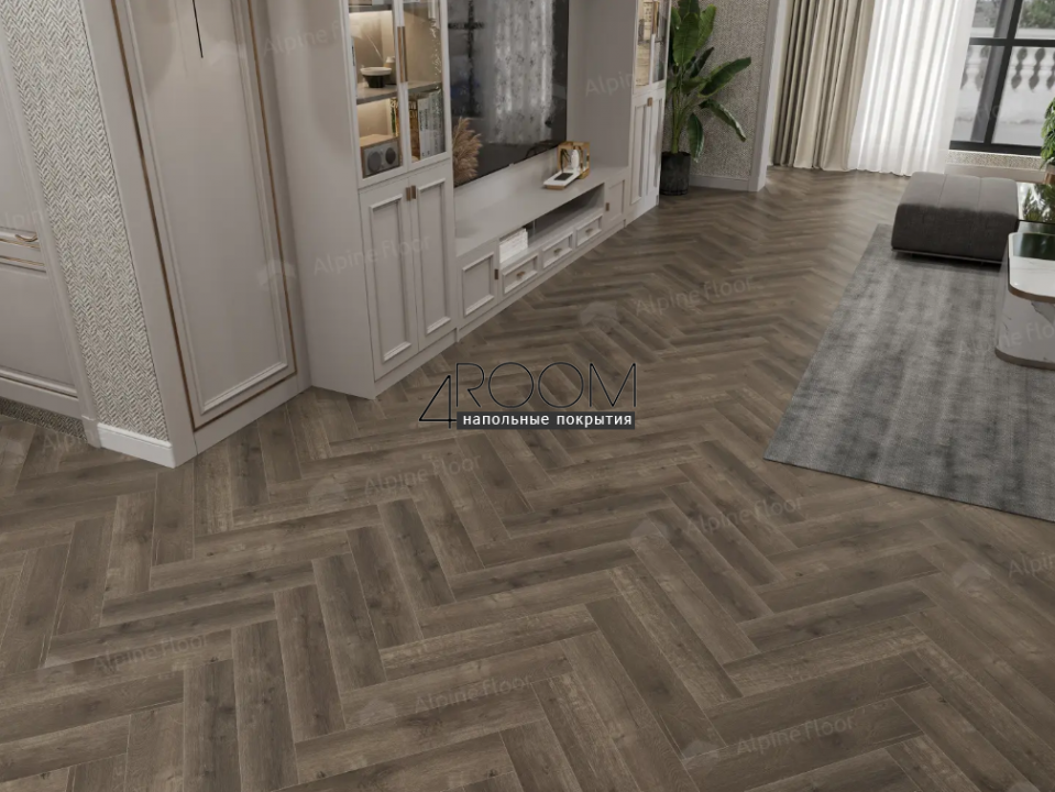 Каменно-полимерная замковая SPC плитка Alpine Floor Изящный паркет (Light Parquet), Дуб Антарес ЕСО 13-19 MC, 600х125х4/0,5мм, 43 класс