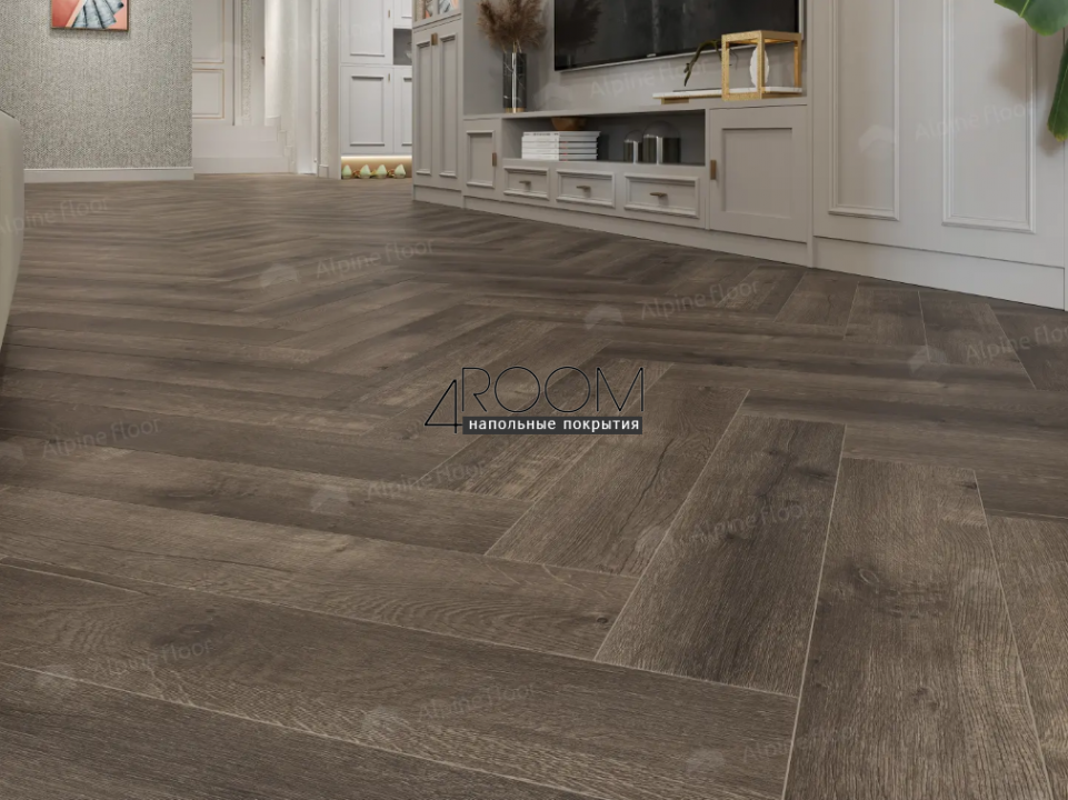 Каменно-полимерная замковая SPC плитка Alpine Floor Изящный паркет (Light Parquet), Дуб Антарес ЕСО 13-19 MC, 600х125х4/0,5мм, 43 класс