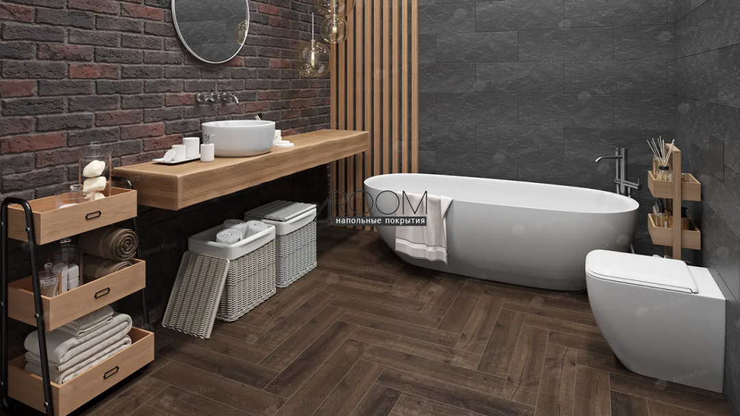 Каменно-полимерная замковая SPC плитка Alpine Floor Изящный паркет (Light Parquet), Дуб Альферац ЕСО 13-22 MC, 600х125х4/0,5мм, 43 класс