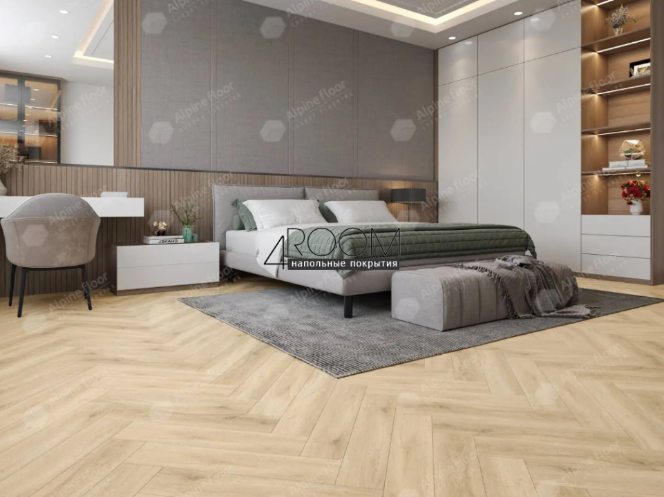 Каменно-полимерная замковая SPC плитка Alpine Floor Изящный паркет (Light Parquet), Дуб Ригель ЕСО 13-24 MC, 600х125х4/0,5мм, 43 класс