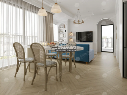 Каменно-полимерная замковая SPC плитка Alpine Floor Изящный паркет (Light Parquet), Дуб Денеб ЕСО 13-25 MC, 600х125х4/0,5мм, 43 класс