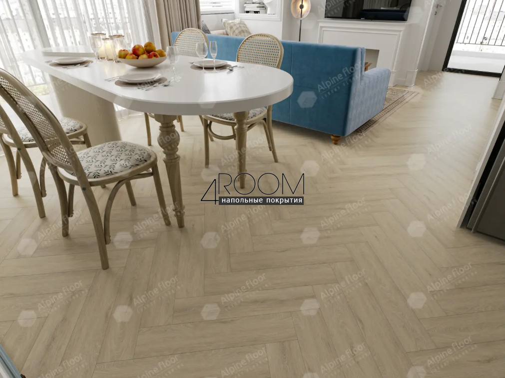 Каменно-полимерная замковая SPC плитка Alpine Floor Изящный паркет (Light Parquet), Дуб Денеб ЕСО 13-25 MC, 600х125х4/0,5мм, 43 класс