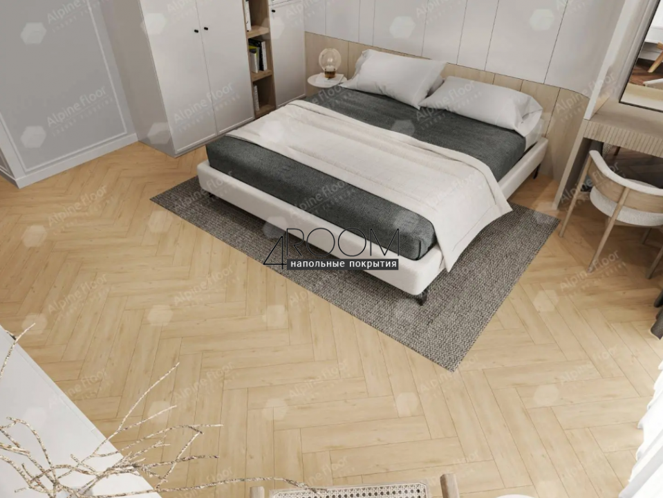 Каменно-полимерная замковая SPC плитка Alpine Floor Изящный паркет (Light Parquet), Дуб Лесат ЕСО 13-26 MC, 600х125х4/0,5мм, 43 класс