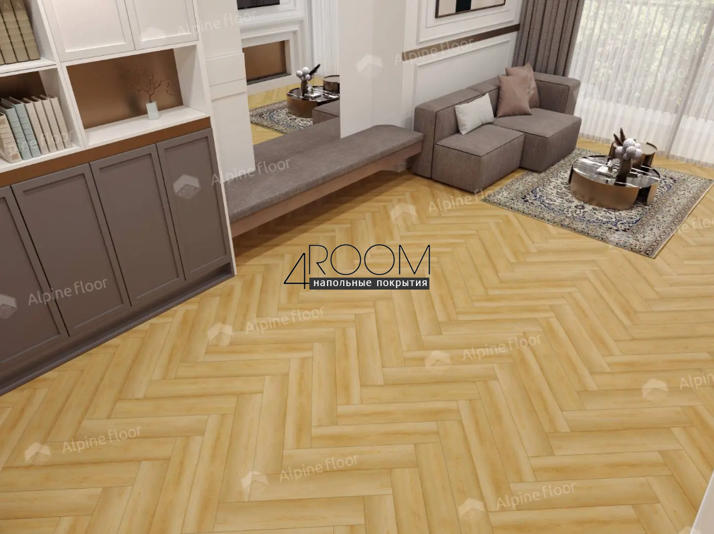 Каменно-полимерная замковая SPC плитка Alpine Floor Изящный паркет (Light Parquet), Дуб Батейн ЕСО 13-29 MC, 600х125х4/0,5мм, 43 класс