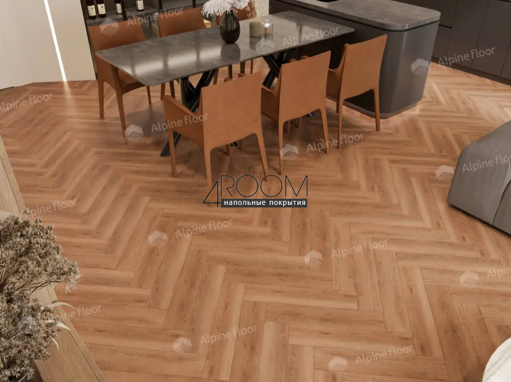 Каменно-полимерная замковая SPC плитка Alpine Floor Изящный паркет (Light Parquet), Дуб Капелла ЕСО 13-31 MC, 600х125х4/0,5мм, 43 класс
