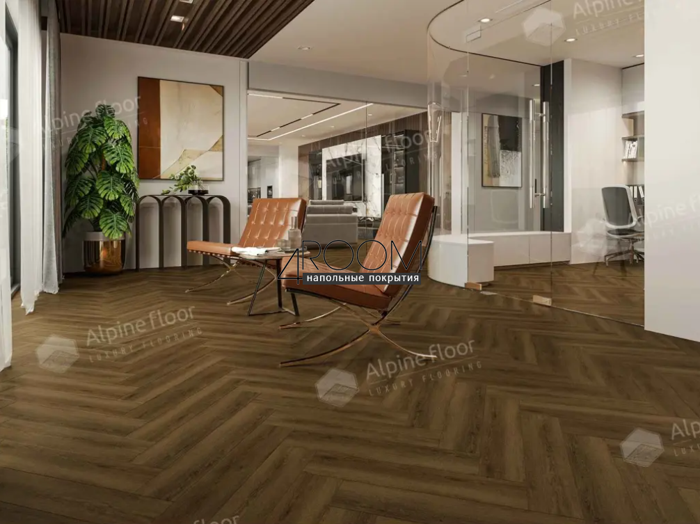 Каменно-полимерная замковая SPC плитка Alpine Floor Изящный паркет (Light Parquet), Дуб Далим ЕСО 13-33 MC, 600х125х4/0,5мм, 43 класс