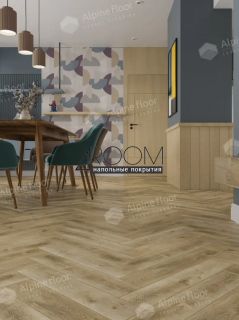Каменно-полимерная замковая SPC плитка Alpine Floor Изящный паркет (Light Parquet), Дуб Кастор ЕСО 13-34 MC, 600х125х4/0,5мм, 43 класс