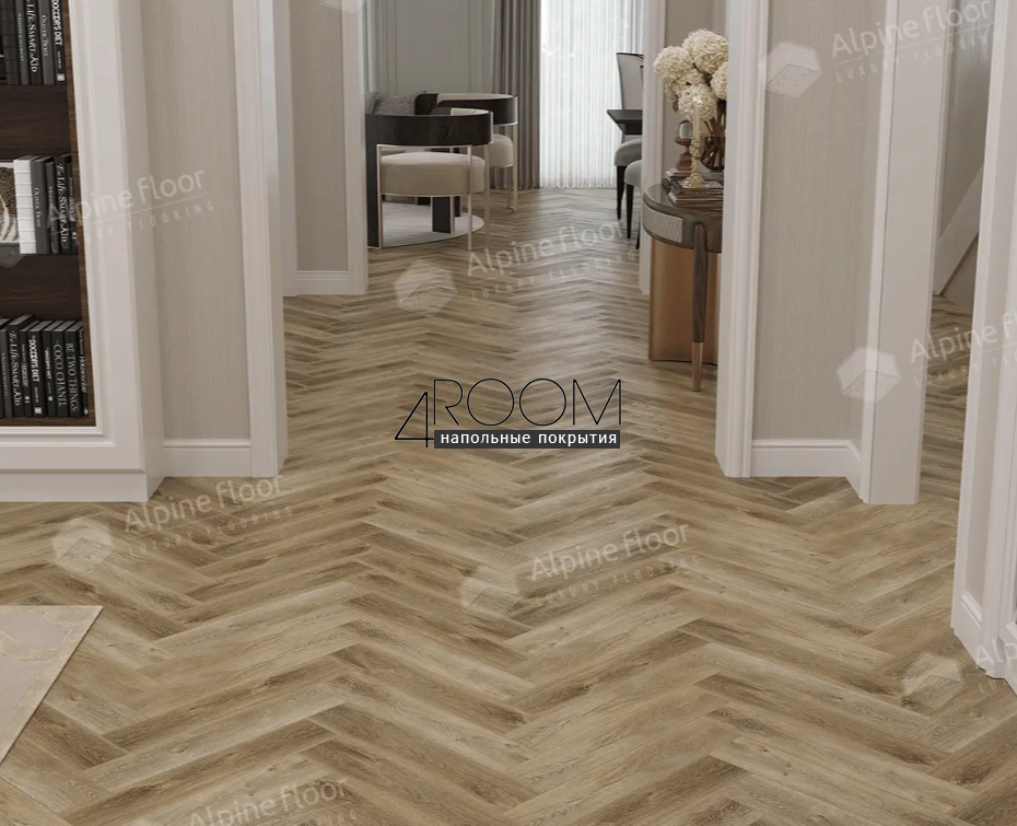 Каменно-полимерная замковая SPC плитка Alpine Floor Изящный паркет (Light Parquet), Дуб Целата ЕСО 13-35 MC, 600х125х4/0,5мм, 43 класс