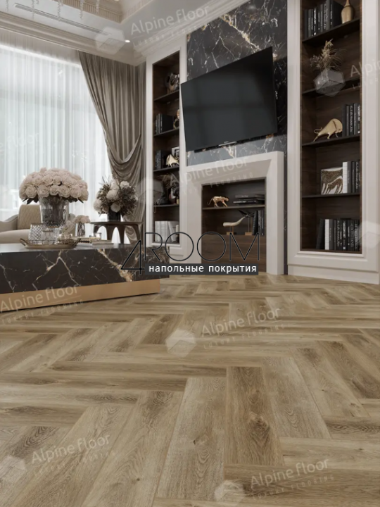 Каменно-полимерная замковая SPC плитка Alpine Floor Изящный паркет (Light Parquet), Дуб Целата ЕСО 13-35 MC, 600х125х4/0,5мм, 43 класс
