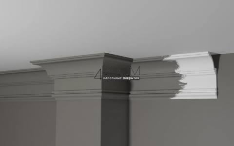 Потолочный плинтус/карниз из дюрополимера под покраску Decor-Dizayn DD517, 120х60х2000мм