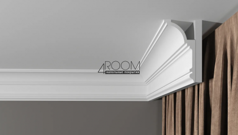 Потолочный плинтус/карниз из дюрополимера под покраску Decor-Dizayn DD517, 120х60х2000мм