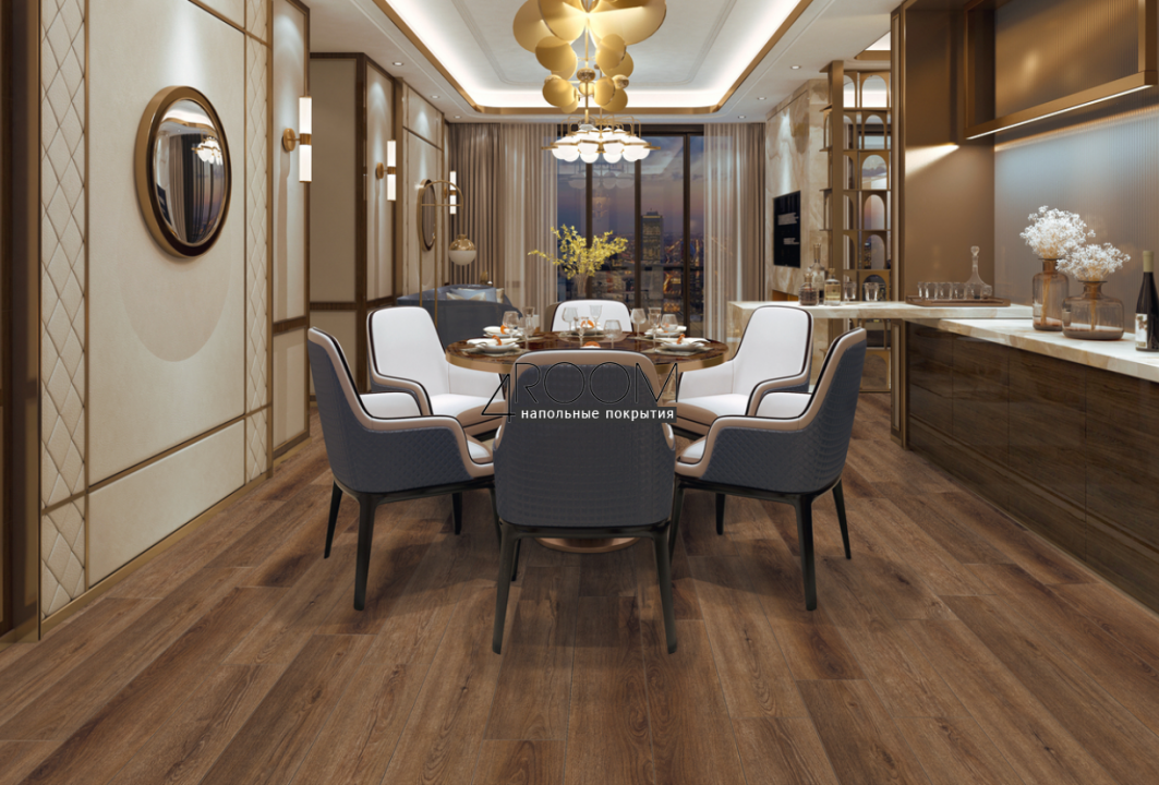Кварц-виниловая клеевая LVT плитка Акпласт Wood 4V LVT Дуб Регин W LVT 017, 1200х180х2,5мм/0,3мм, 34/43 класс