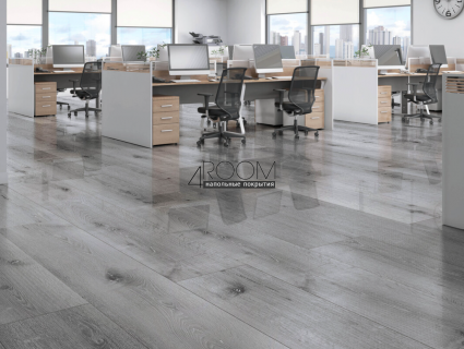Кварц-виниловая клеевая LVT плитка Акпласт Wood 4V LVT Дуб Серый W LVT 010, 1200х180х2,5мм/0,3мм, 34/43 класс