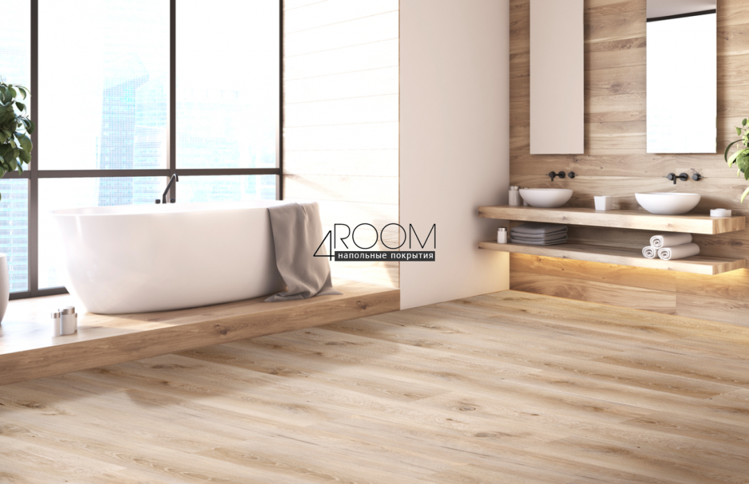 Кварц-виниловая клеевая LVT плитка Акпласт Wood 4V LVT Дуб Фрейзер W LVT 011, 1200х180х2,5мм/0,3мм, 34/43 класс