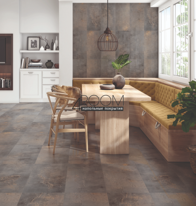 Кварц-виниловая клеевая LVT плитка Акпласт Stone LVT Ормигон S LVT 003, 600х3000х2,5мм/0,5мм, 34/43 класс