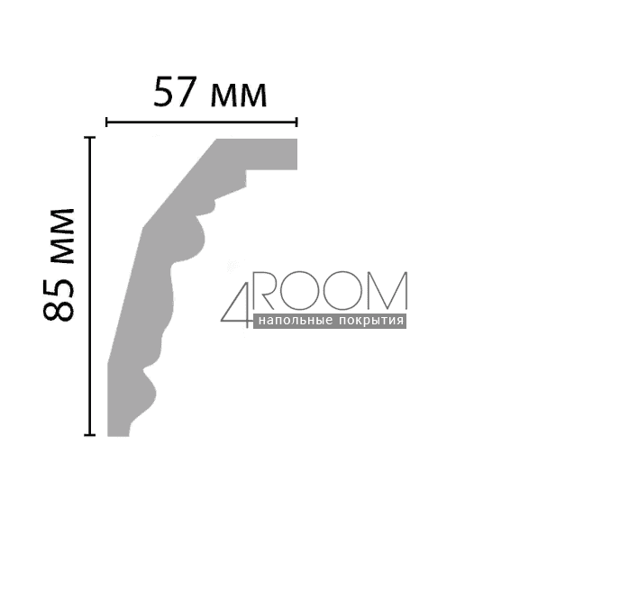 Гибкий плинтус потолочный с рисунком DECOMASTER 95323F (85*57*2400мм)