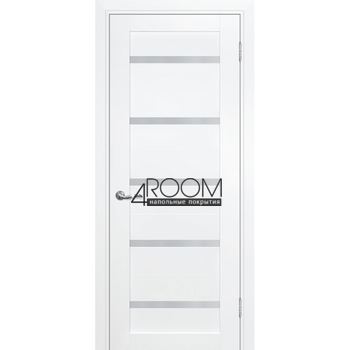 Межкомнатная дверь Модерн LX2 Дуб белый 3D с белым стеклом