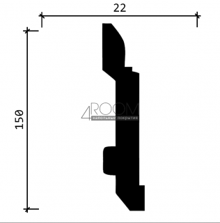 Плинтус из дюрополимера DD702  Decor Dizayn 150х22х2000мм