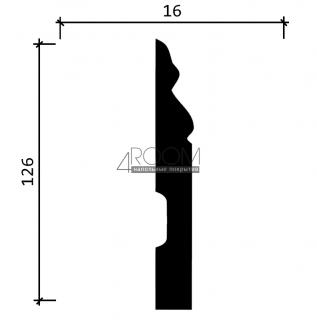 Плинтус из дюрополимера DD50  Decor Dizayn 126х16х2000мм