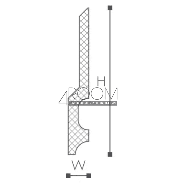 Плинтус напольный FD22 плинтус Wallstyl NMC 130х18х2000 мм