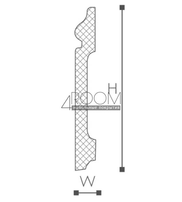 Плинтус напольный FO2 плинтус Wallstyl NMC 120х15х2000 мм