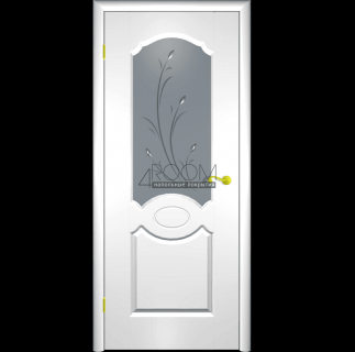Межкомнатная дверь КАРАМЕЛЬ Белая эмаль, со стеклом