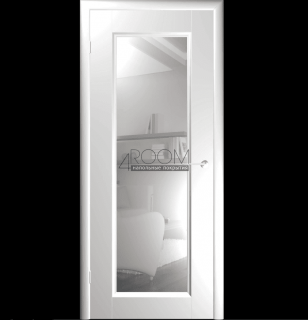 Межкомнатная дверь УРАЛ Белая эмаль, со стеклом