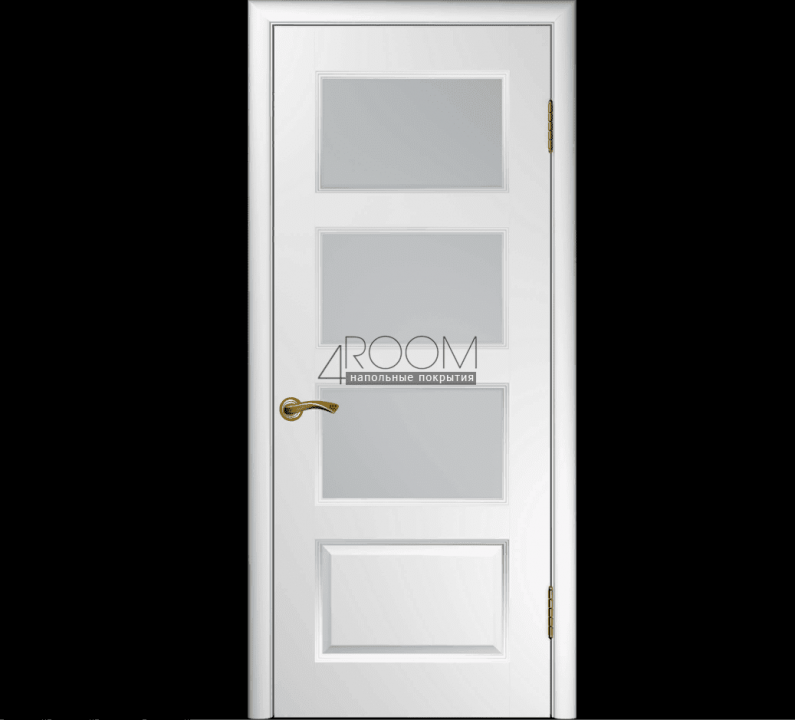 Межкомнатная дверь ПРАДО Белая эмаль, со стеклом